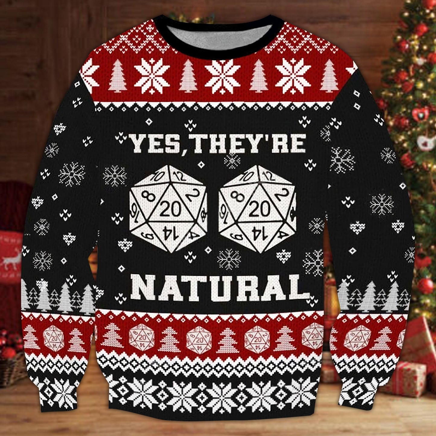 All-Over Print Sleeve Sweatshirt DnD Natural Xmas lqt lbs