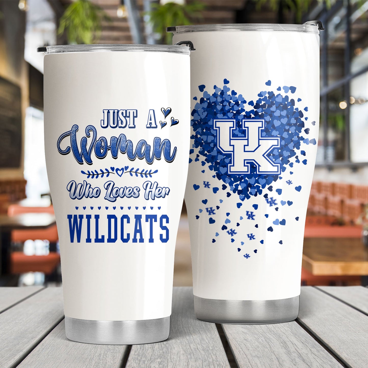 Just A Woman Who Loves Her Kentucky Basketball Tumbler