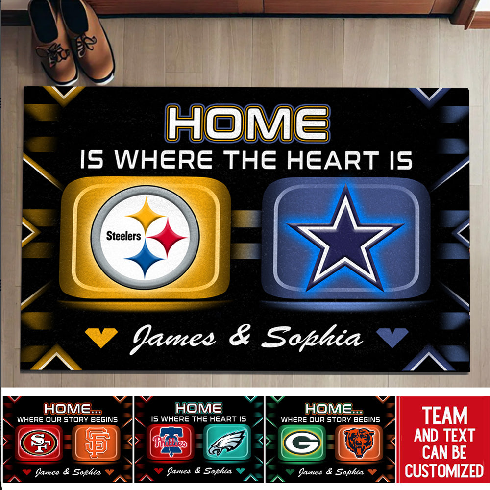 Home Is Where The Heart Is Customized Doormat - Anti Slip Indoor Doormat