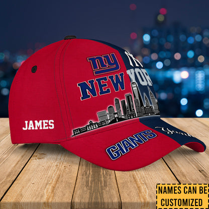 Teams New York Skyline Classic Cap - Customized Classic Cap - NYG NYYK
