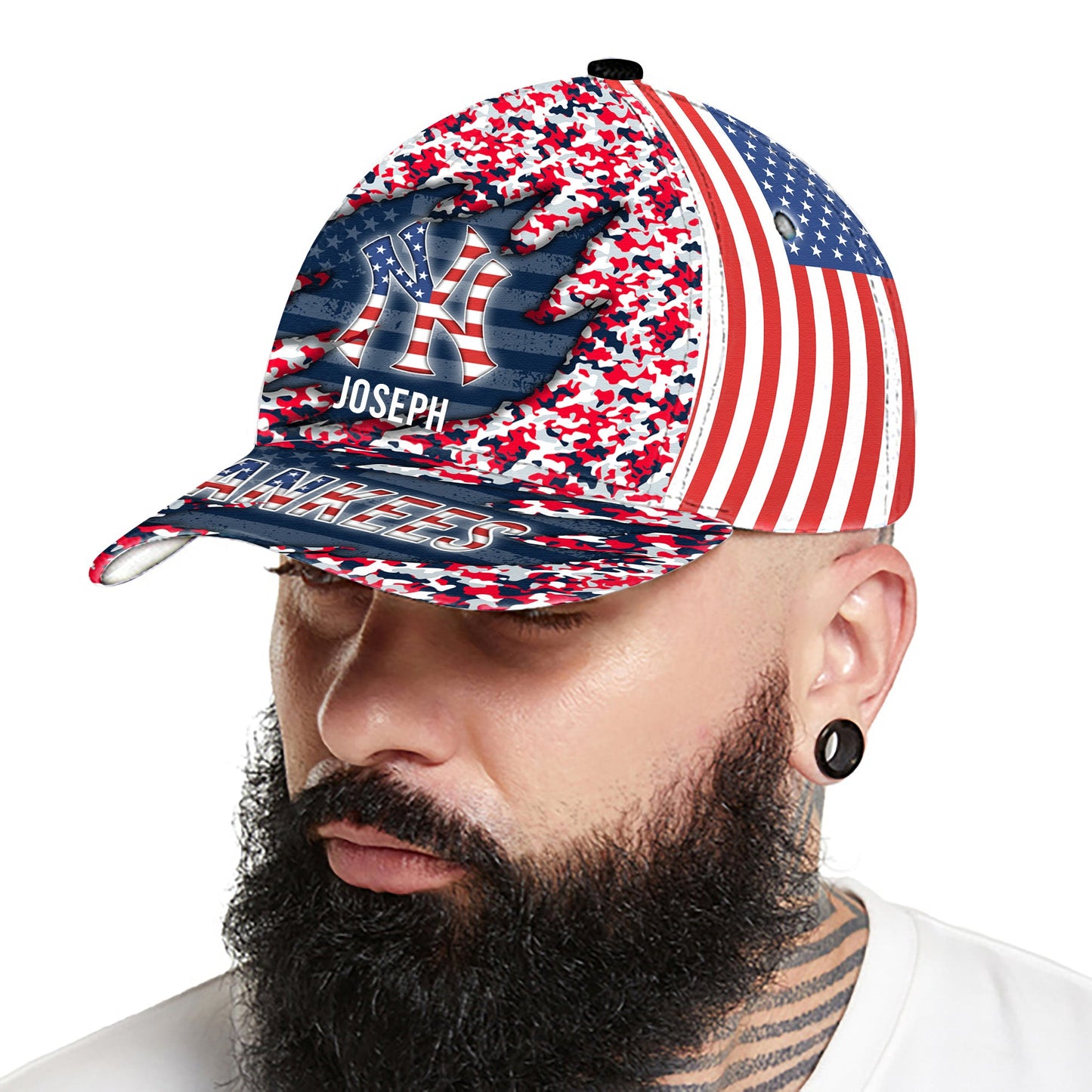 Patriotic Camo Cap - Customized Classic Cap - NYYK
