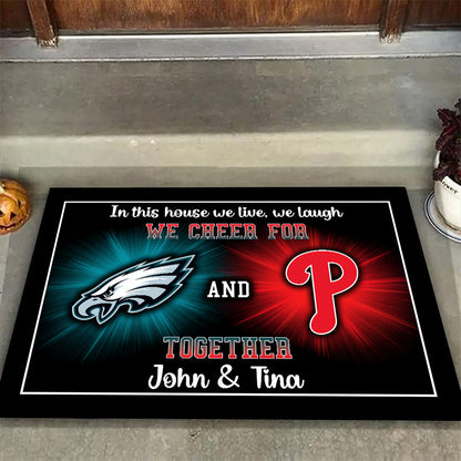 In This House We Cheer for Together - Anti Slip Indoor Doormat - PLDPAEG, PLDPAPL