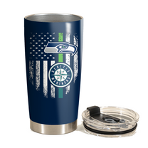 Just An Old Man Who Loves His Seattle Football And Baseball Tumbler
