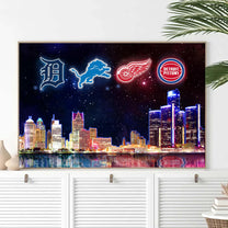 Detroit Skyline Unframed Poster, Wall Art