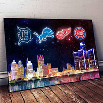 Detroit Skyline Unframed Poster, Wall Art