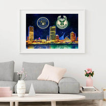 Milwaukee Skyline Unframed Poster, Wall Art