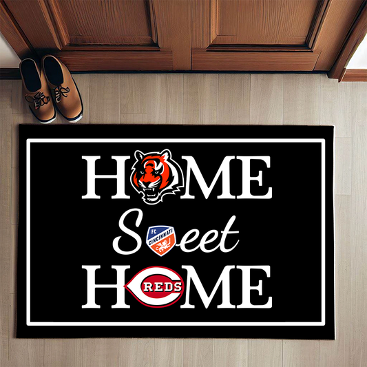 Home Sweet Home - Cincinnati BG, Cincinnati R, Cincinnati FC - Anti Slip Indoor Doormat
