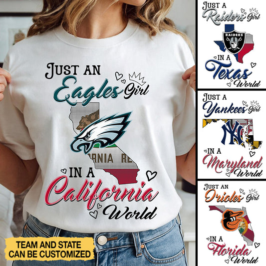 Just a Girl in a World Shirt - Customized Shirt