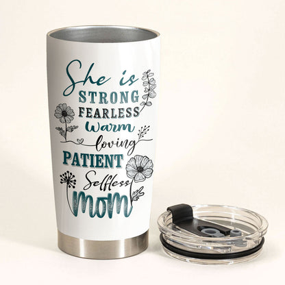 She Is Strong Mom Tumbler - Best Gift For Mother's Day, Philadelphia Football