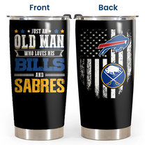 Just An Old Man Who Loves His Buffalo B And Buffalo SBR Tumbler - Father's Day Gift