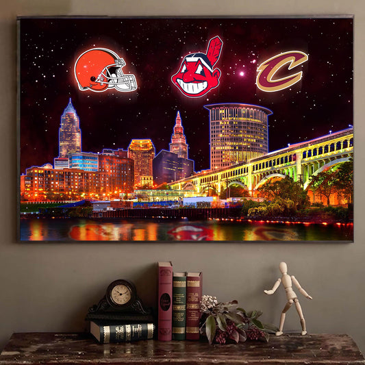 Cleveland Skyline Unframed Poster, Wall Art