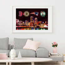 Boston Skyline Unframed Poster, Wall Art