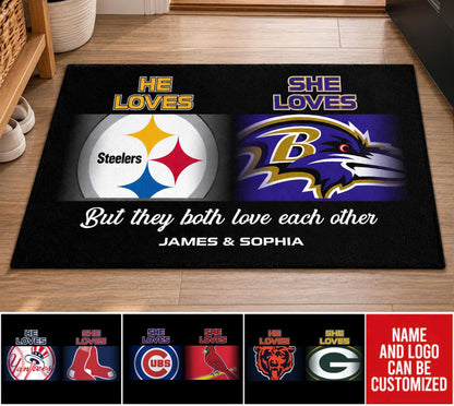 He Loves, She Loves -  Customized Doormat - Anti Slip Indoor Doormat
