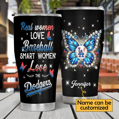 Butterfly Baseball Stainless Steel Tumbler - LADG