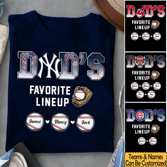 DAD'S Favorite Lineup Shirt - Customized Shirt - Perfect Gift For Father's Day