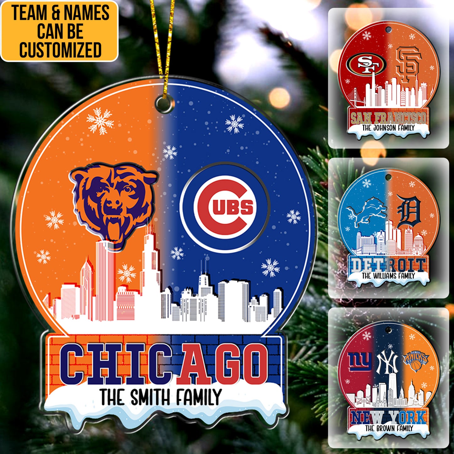 City Skyline Christmas Acrylic Ornament - Customized Acrylic Ornament