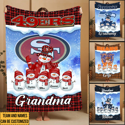 Grandma and Kids Fleece Blanket - Customized Fleece Blanket