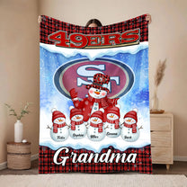 Grandma and Kids Fleece Blanket - Customized Fleece Blanket