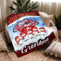 Grandma and Kids Fleece Blanket - Customized Fleece Blanket