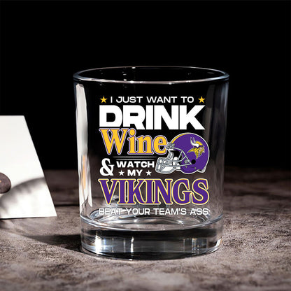 Whiskey Glass - I Just Want To Drink Wine - MNSTVK