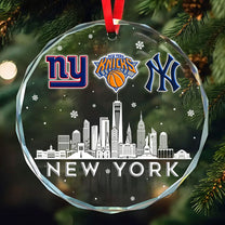 New York Skyline Ornament - Customized Glass Ornament