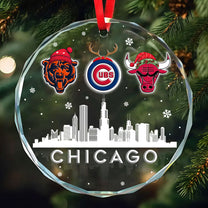 Chicago Skyline Ornament - Customized Glass Ornament