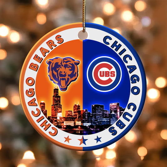 Chicago Teams Ornament - Circle Ceramic Ornament - BC