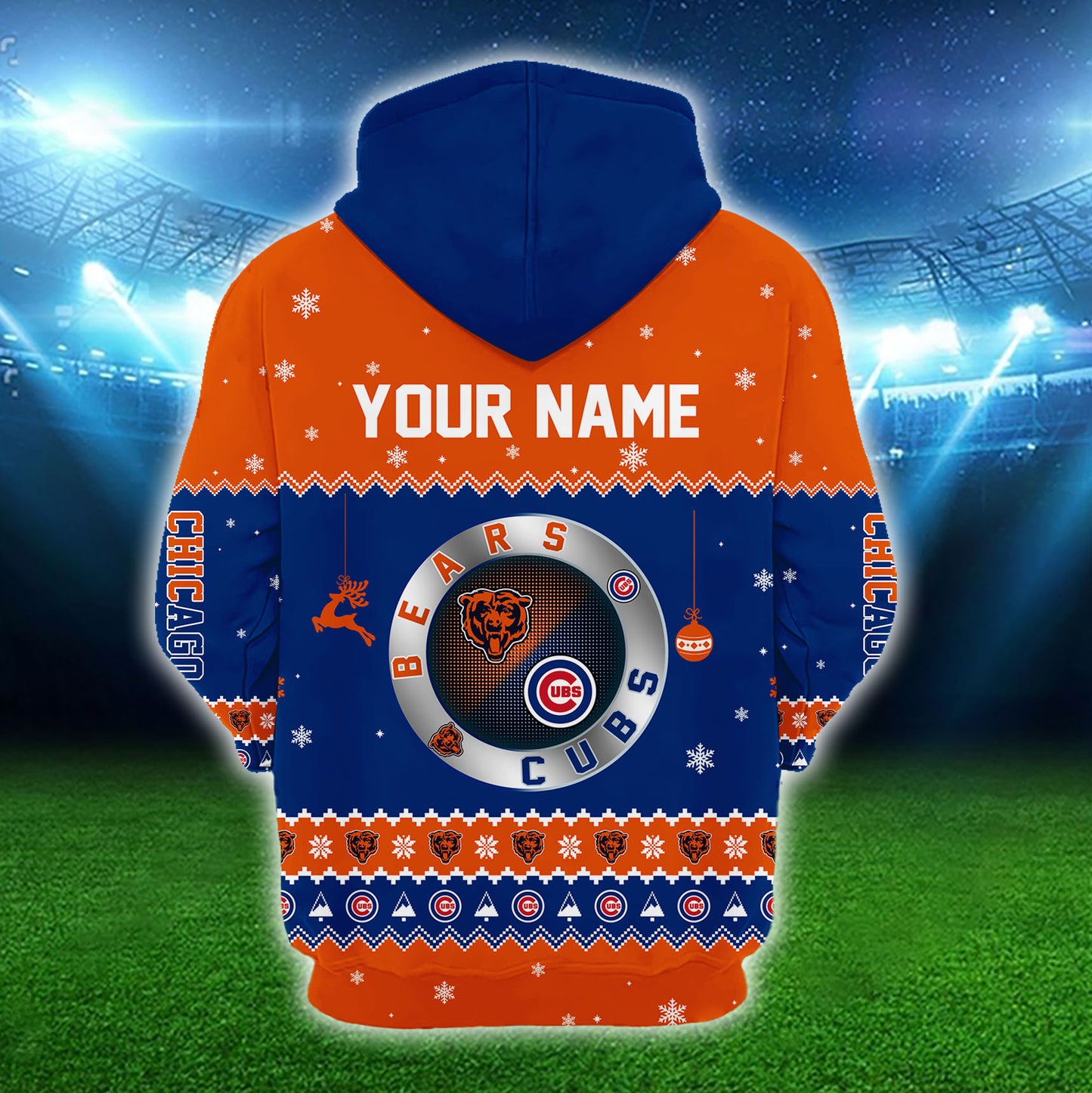 Chicago Christmas Hoodie - Customized Fleece Hoodie - CCC