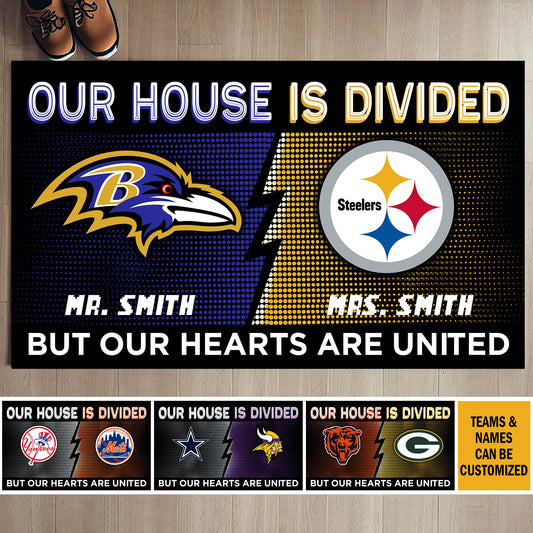 Our House Is Divided -  Customized Doormat - Anti Slip Indoor Doormat
