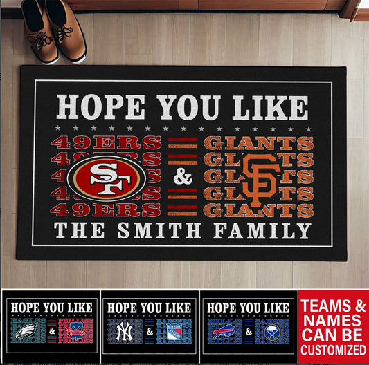 Hope You Like Our Teams -  Customized Doormat - Anti Slip Indoor Doormat