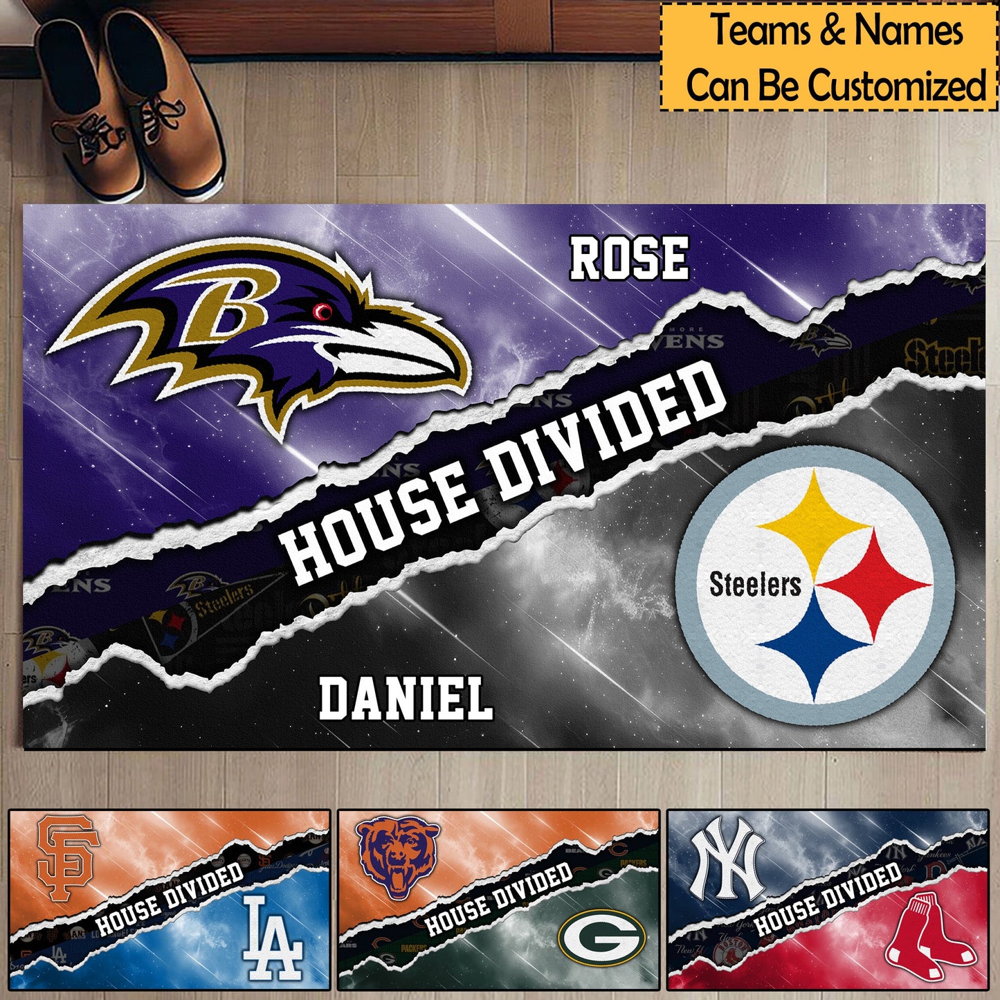 House Divided Doormat - Customized Anti Slip Indoor Doormat