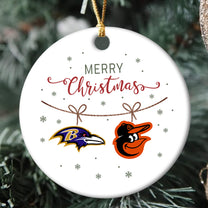 Merry Christmas Circle Ornament - BTMRV, BTMORO