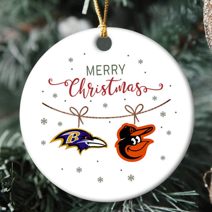 Merry Christmas Circle Ornament - BTMRV, BTMORO