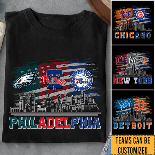 Teams With Skyline Shirt - Customized Shirt