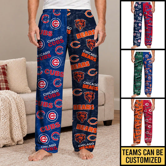 Perfect Gift For You - Personalized Pajama Pants - Two Teams Pattern Pants - No Pocket Ver