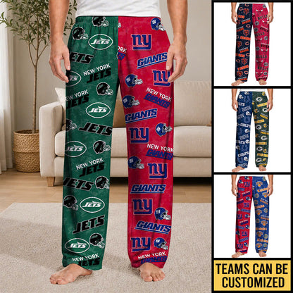 Personalized Pajama Pants - Two Teams Pattern Pajama Pants - No Pocket Ver.