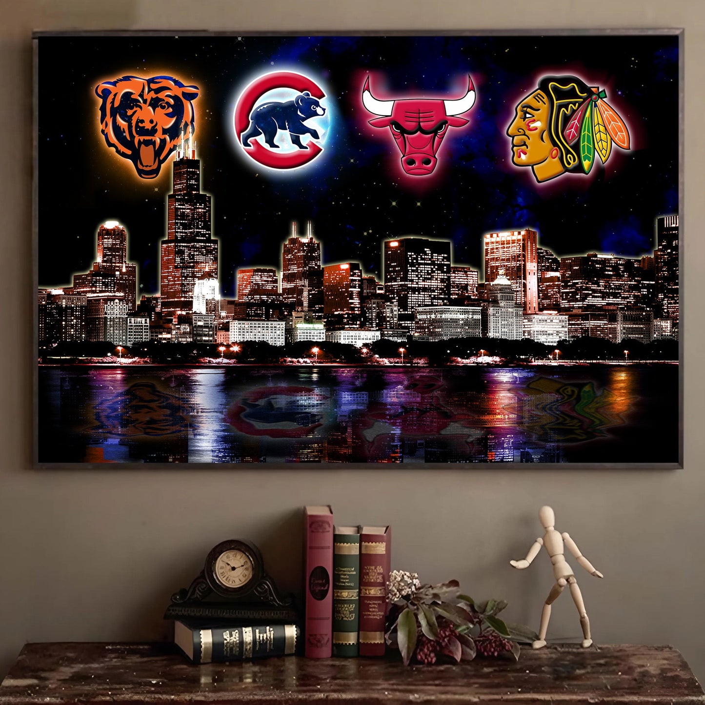 Chicago Skyline Unframed Poster, Wall Art (ver2)