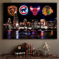 Chicago Skyline Unframed Poster, Wall Art (ver2)