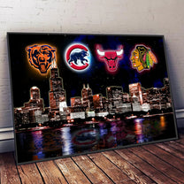 Chicago Skyline Unframed Poster, Wall Art (ver2)