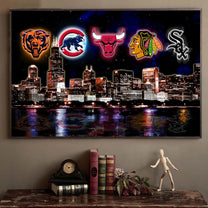 Chicago Skyline Unframed Poster, Wall Art (ver3)