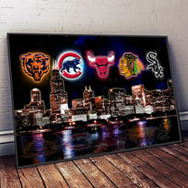 Chicago Skyline Unframed Poster, Wall Art (ver3)