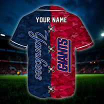 New York Camo Baseball Jersey - Customized Jersey - GIYK