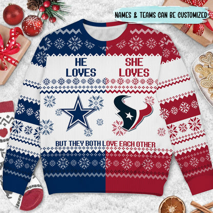He Loves She Loves Sweater - Customized Sweater