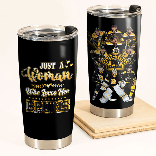 Just A Woman Who Loves Her Boston Hockey Tumbler