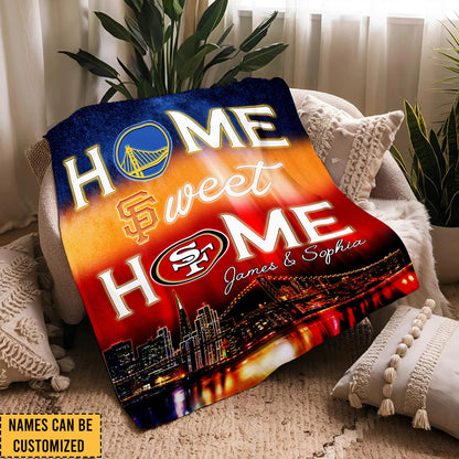 Home Sweet Home Skyline Fleece Blanket - Customized Fleece blanket - SF