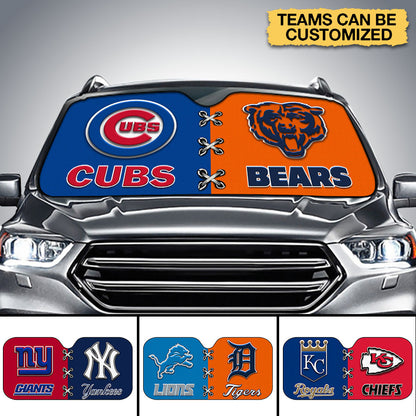 Two Teams Car Sunshade  - Customized Auto Sunshade