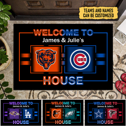 Welcome To Our House Customized Doormat - Anti Slip Indoor Doormat