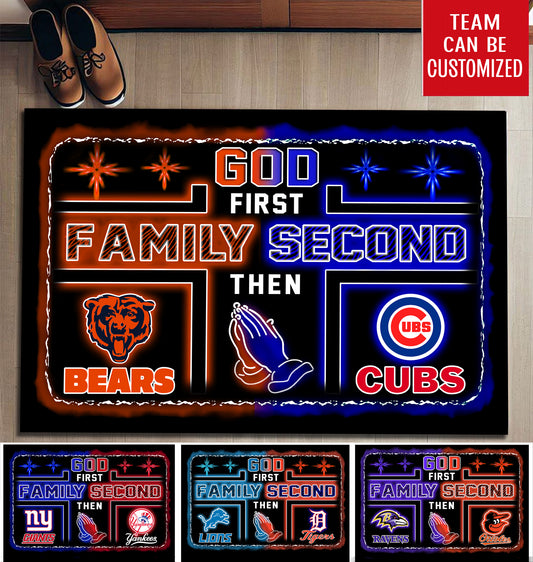 God First Family Second Customized Doormat - Anti Slip Indoor Doormat