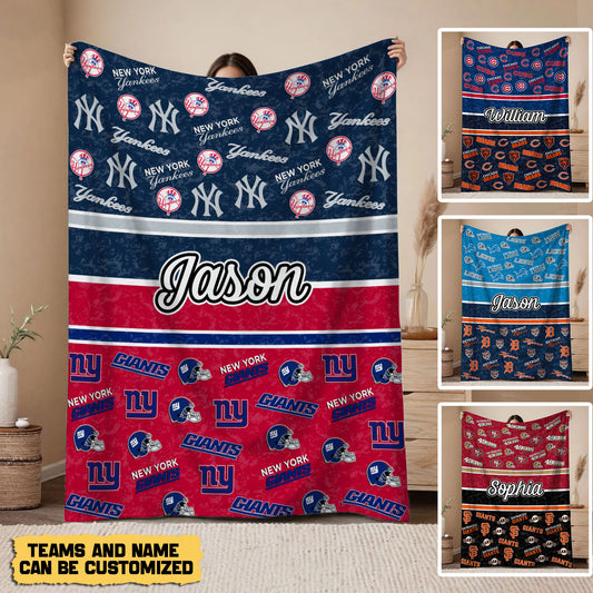 Two Teams Fleece Blanket - Customized Fleece Blanket
