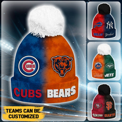 Two Teams Bobble Beanie - Customized Bobble Beanie